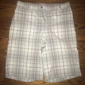 Nike Golf Tour white plaid shorts